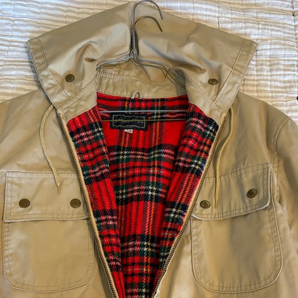 Vintage Trumpeter Canvass‎ Jacket with Red Plaid Interior